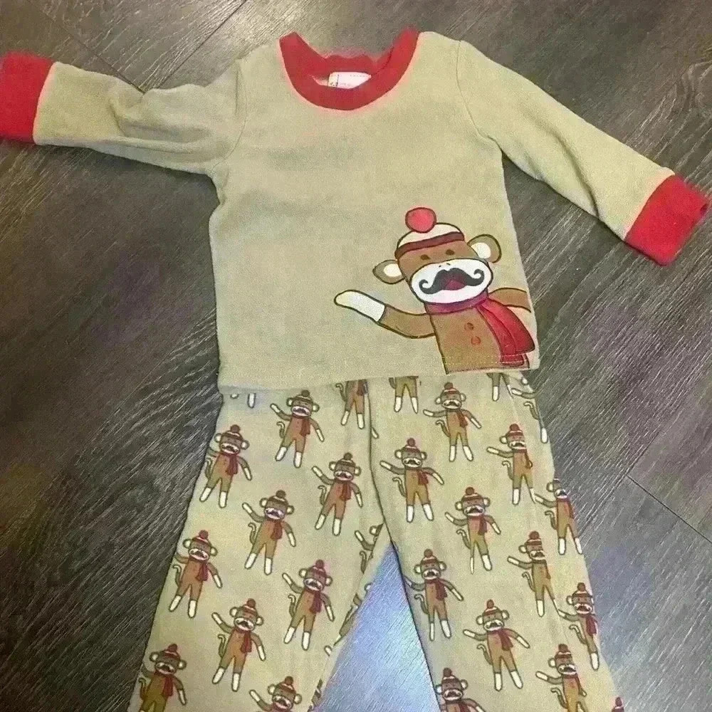 Toffee Apple Sock Monkey PJs Unisex sz 2T